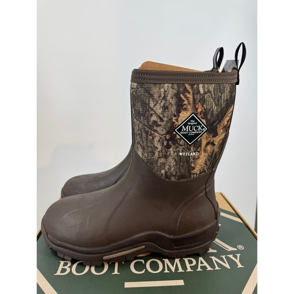Muck Boot Company‎ Wetland Mid Mens 11M Brown Mossy Oak Camo Boots MWTMM91 NEW